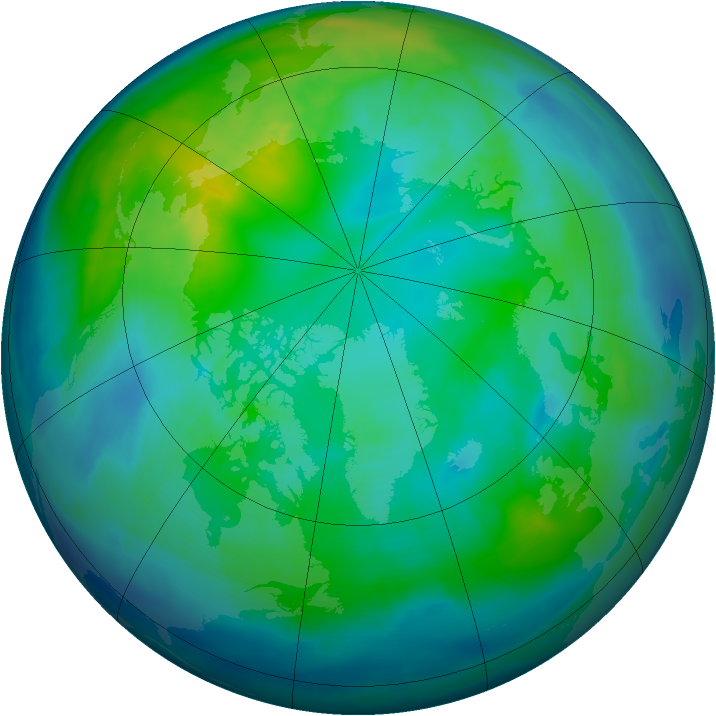 Arctic ozone map for 21 October 2009
